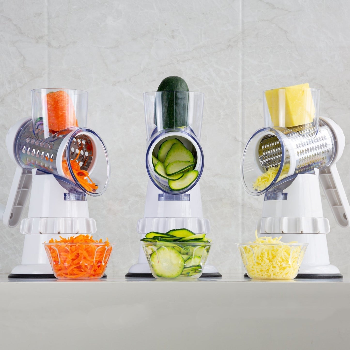 AUREVO SmartMand-Round Mandoline Vegetable Cutter & Julienne Grater